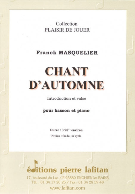 PARTITION CHANT D’AUTOMNE (BASSON)