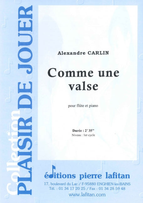 PARTITION COMME UNE VALSE (FLÛTE)