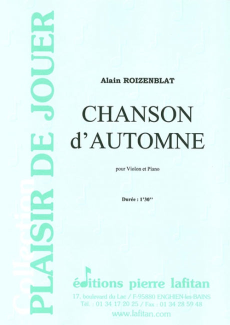 PARTITION CHANSON D’AUTOMNE