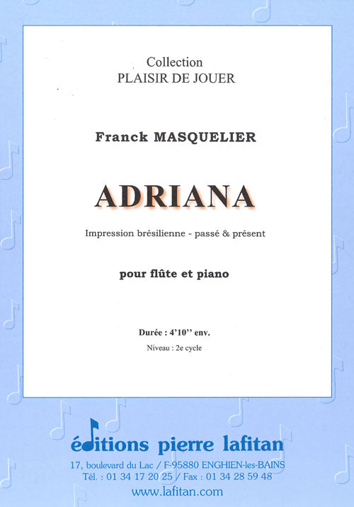 PARTITION ADRIANA (FLÛTE/PIANO)