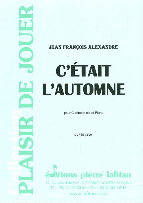 PARTITION C’ÉTAIT L’AUTOMNE