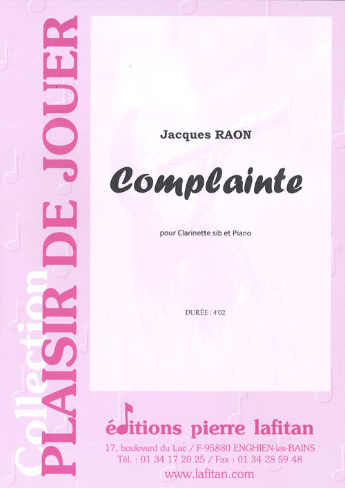 PARTITION COMPLAINTE (CLARINETTE-JR)