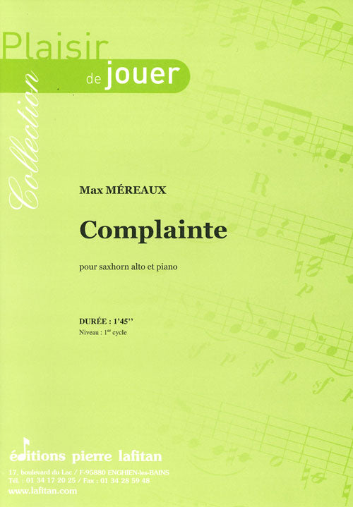 PARTITION COMPLAINTE (SAXHORN ALTO)