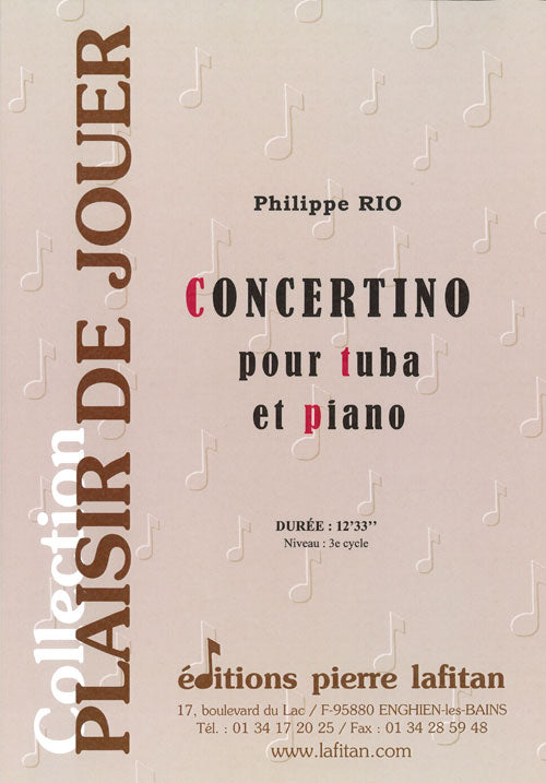 PARTITION CONCERTINO POUR TUBA ET PIANO