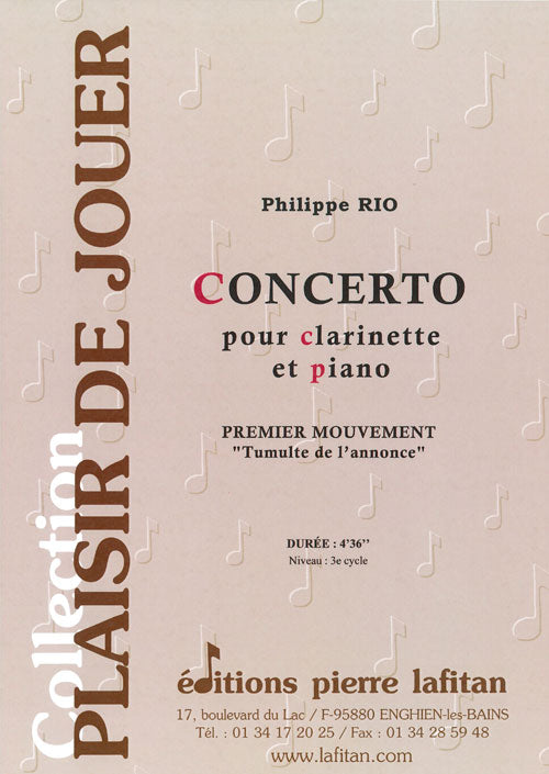 PARTITION CONCERTO POUR CLARINETTE ET PIANO – 1er MOUVEMENT