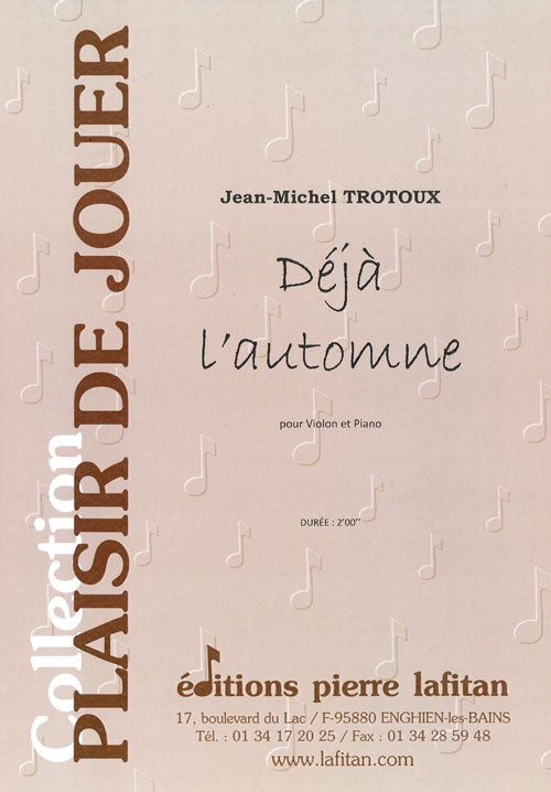 PARTITION DÉJÀ L’AUTOMNE