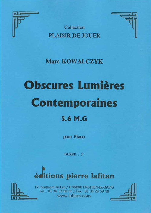 PARTITION OBSCURES LUMIÈRES CONTEMPORAINES