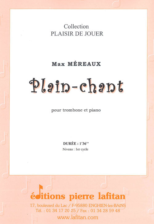 PARTITION PLAIN-CHANT (TROMBONE)