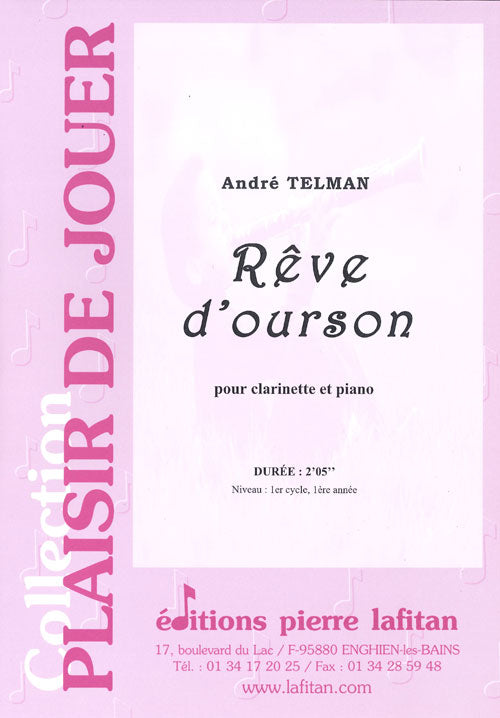 PARTITION RÊVE D’OURSON (CLARINETTE)