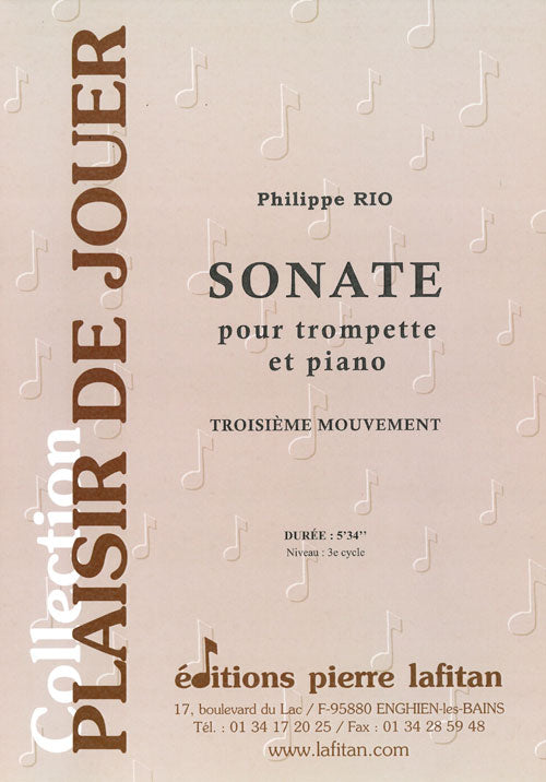 PARTITION SONATE POUR TROMPETTE ET PIANO – 3e MOUVEMENT