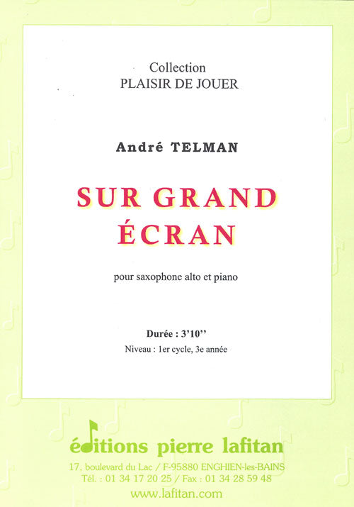 PARTITION SUR GRAND ÉCRAN (SAX ALTO)