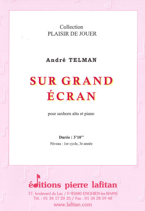 PARTITION SUR GRAND ÉCRAN (SAXHORN ALTO)