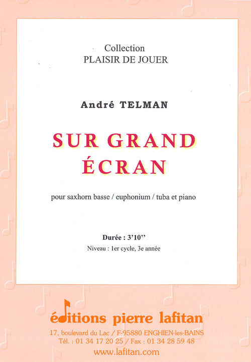 PARTITION SUR GRAND ÉCRAN (SAXHORN BASSE)