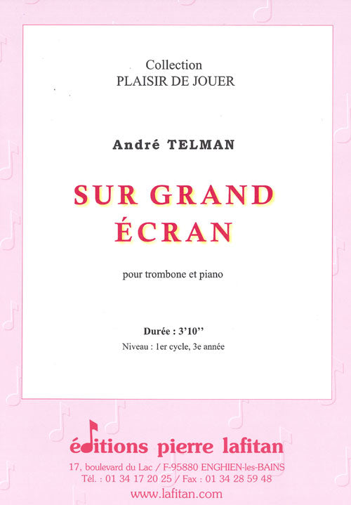 PARTITION SUR GRAND ÉCRAN (TROMBONE)