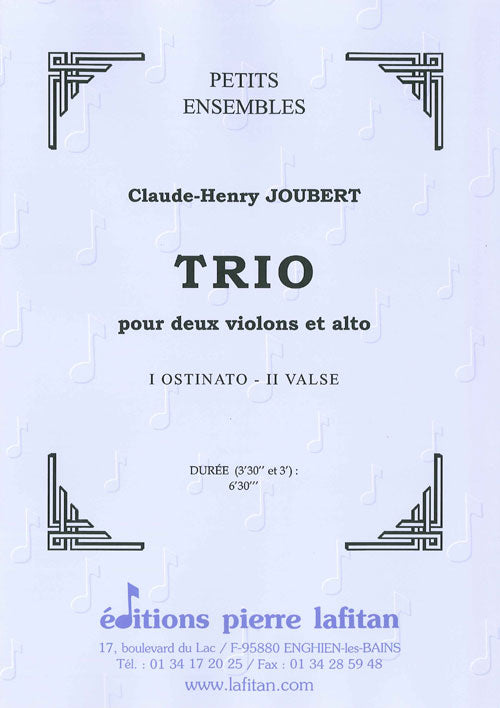 ŒUVRE TRIO POUR DEUX VIOLONS ET ALTO