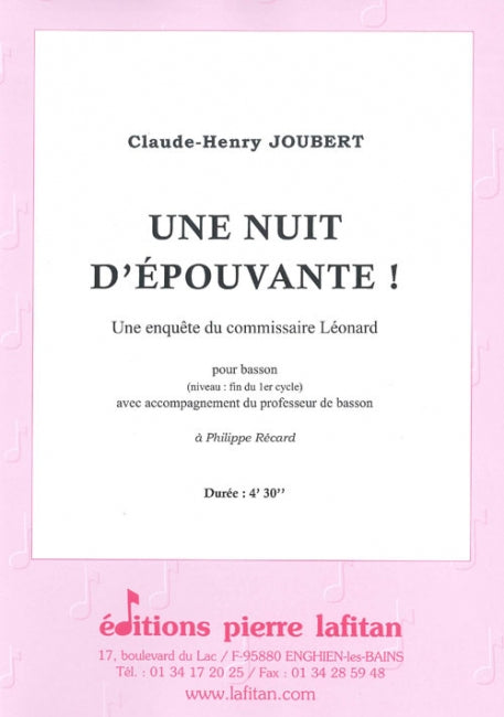 PARTITION UNE NUIT D’ÉPOUVANTE !