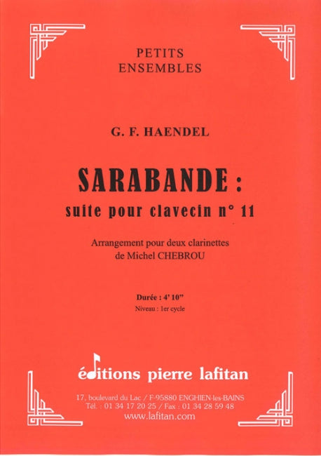 OEUVRE SARABANDE DE HAENDEL (2 CLARINETTES)