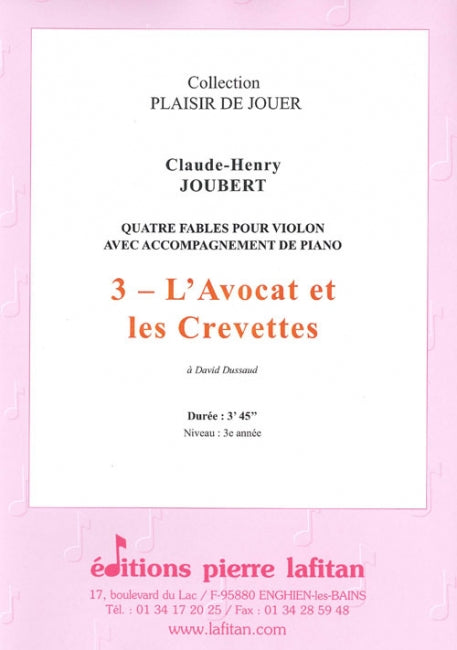 PARTITION L’AVOCAT ET LES CREVETTES
