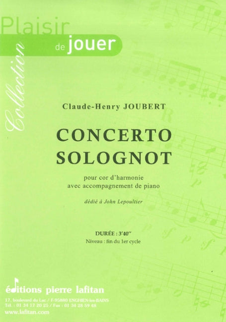 PARTITION CONCERTO SOLOGNOT (COR D’HARMONIE)