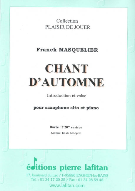 PARTITION CHANT D’AUTOMNE (SAX ALTO)