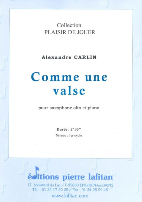 PARTITION COMME UNE VALSE (SAX ALTO)