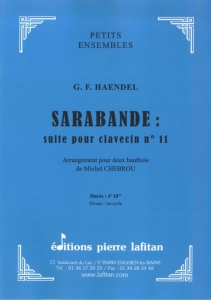PARTITION SARABANDE DE HAENDEL (2 HAUTBOIS)